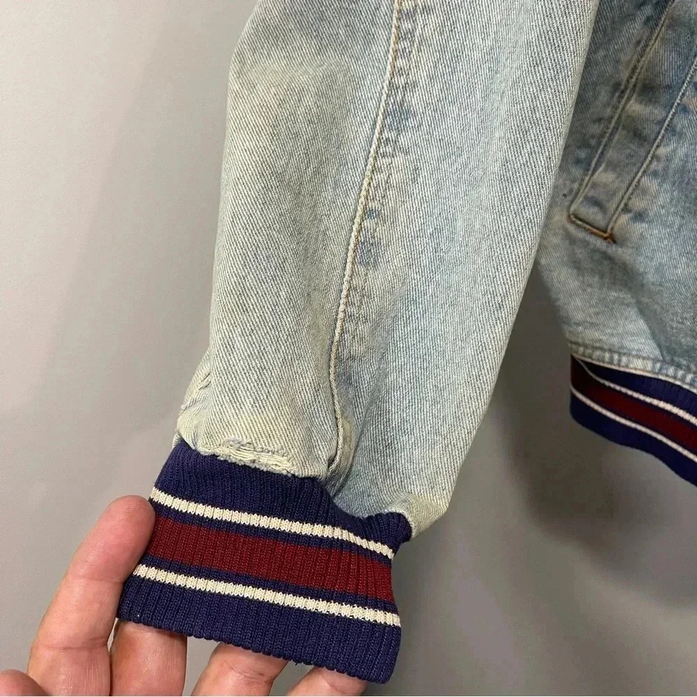 Vintage U.M. B-54 Equipment VTG Men's Denim Varsity Jacket Size Medium - Picture 9 of 16